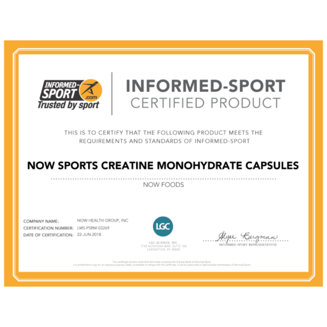 NOW Foods Creatine Monohydrate 750 mg, 120 Capsules