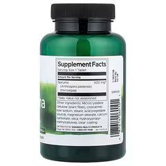 Swanson Espirulina 100% Biológica Certificada 500 mg 180 Comprimidos