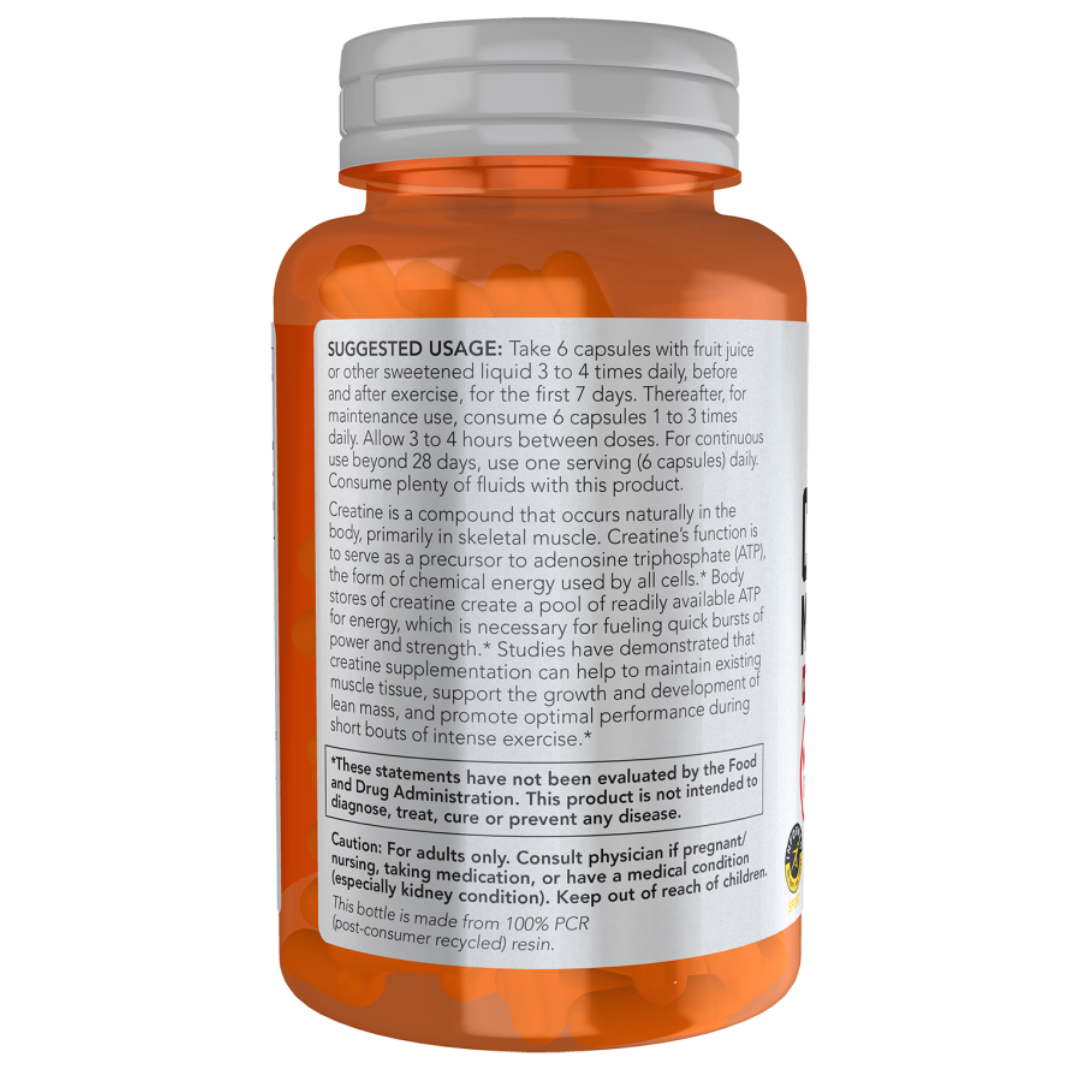 NOW Foods Creatine Monohydrate 750 mg, 120 Capsules
