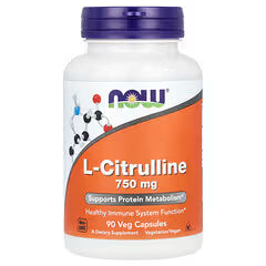 NOW Foods, L-Citrulina, 750 mg, 90 Cápsulas Vegetales