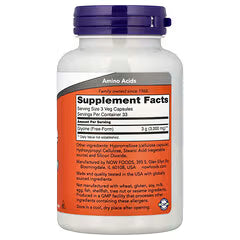 NOW Foods, Glycine, 100 Veg Capsules (1,000 mg per Capsule)