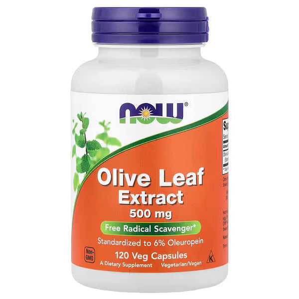 NOW Foods Extracto de Hoja de Olivo 500 mg 120 Cápsulas Vegetales