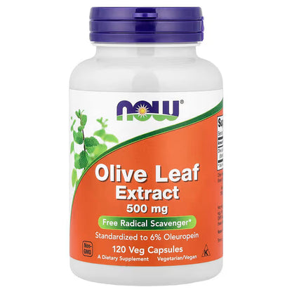 NOW Foods Extracto de Hoja de Olivo 500 mg 120 Cápsulas Vegetales