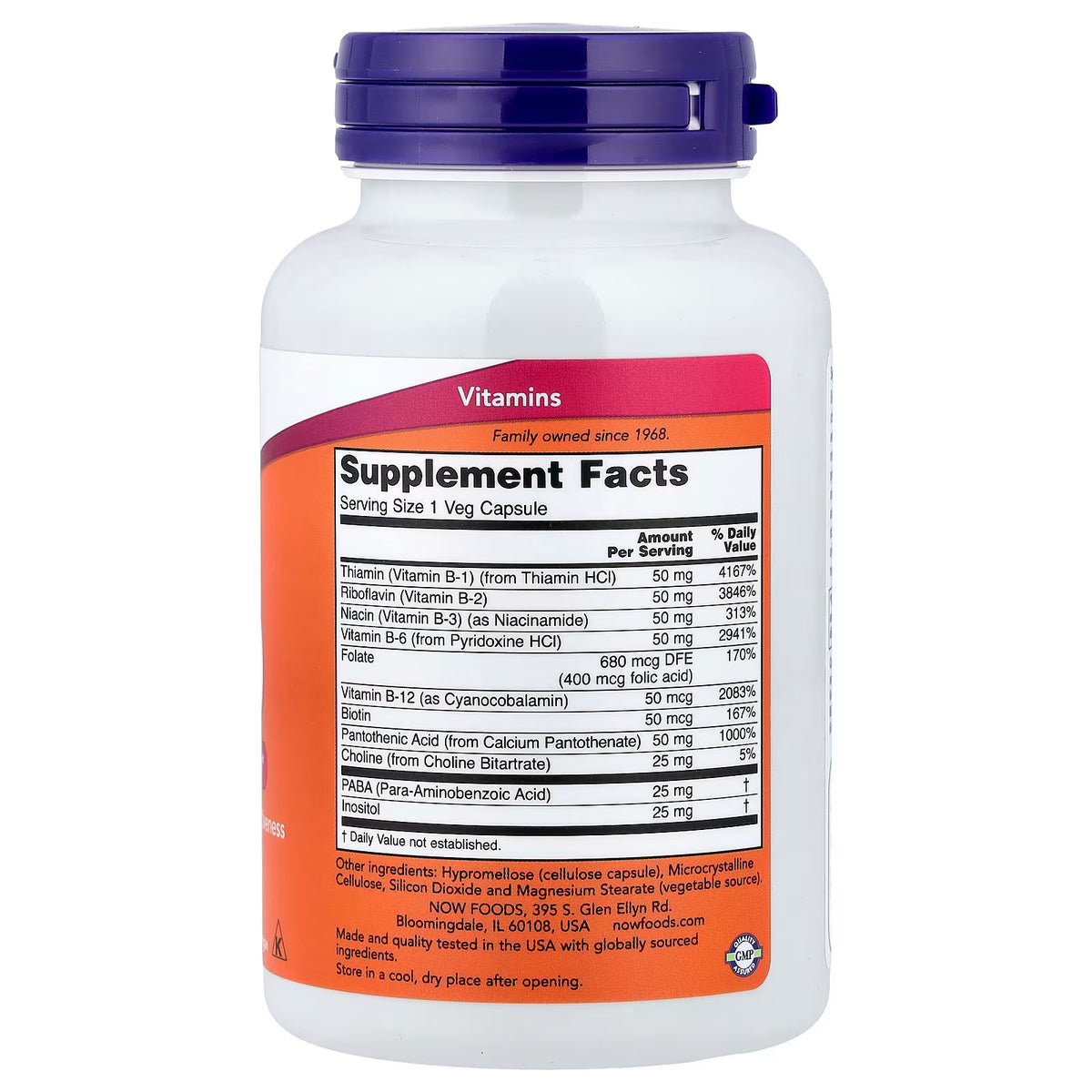 NOW Foods Vitamina B-50 100 Comprimidos