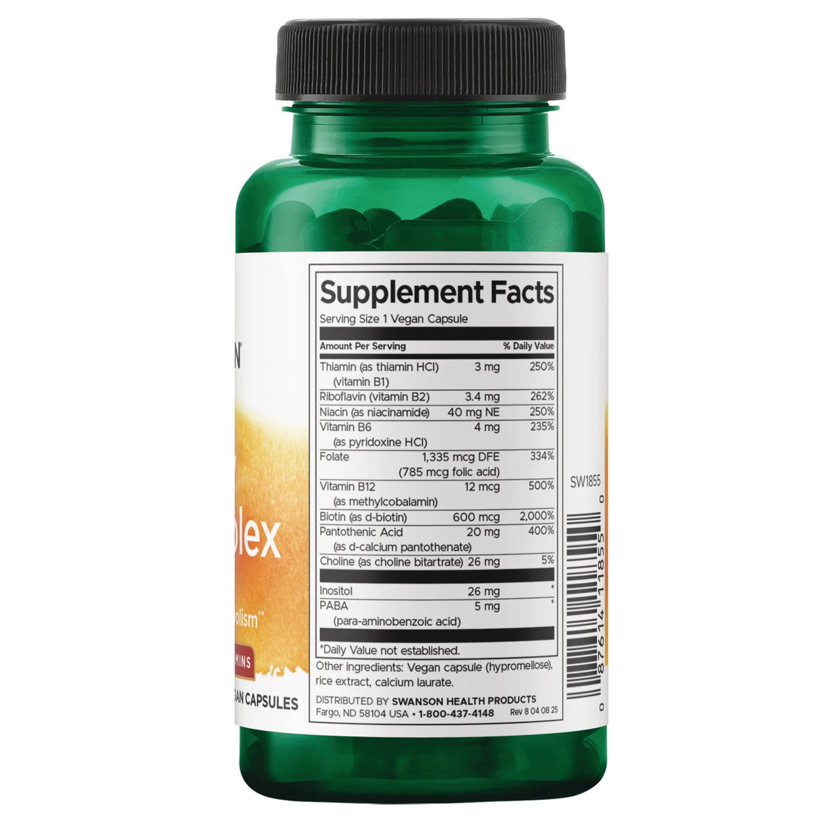 Swanson Daily B-Complex 100 Cápsulas Veganas