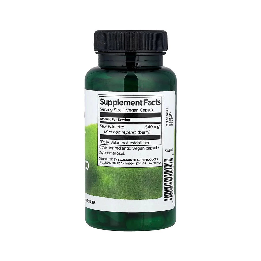 Swanson Saw Palmetto Espectro Total 540 mg 100 Cápsulas Vegetarianas