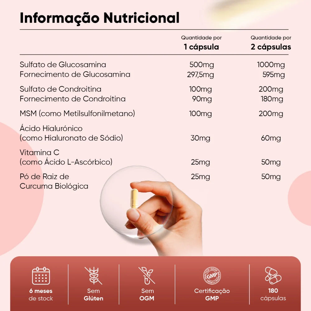 WeightWorld 500 mg Glucosamina, 100 mg Condroitina y 100 mg MSM 180 cápsulas