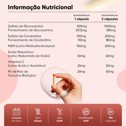 WeightWorld 500 mg Glucosamina, 100 mg Condroitina y 100 mg MSM 180 cápsulas
