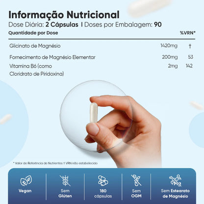 WeightWorld Magnesium Glycinate + Vitamin B6 – 1422 mg per serving – 180 capsules