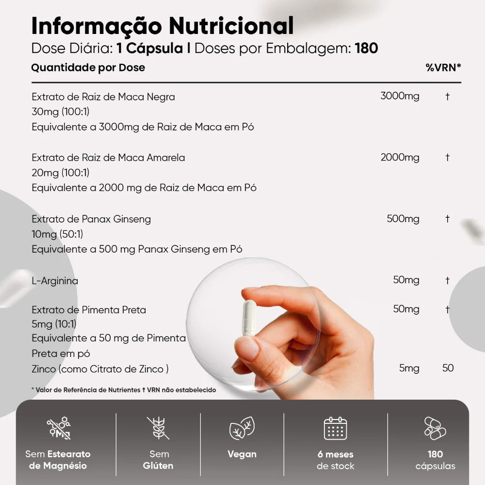 Weightworld Complexo de Maca Preta 5550 mg 180 cápsulas