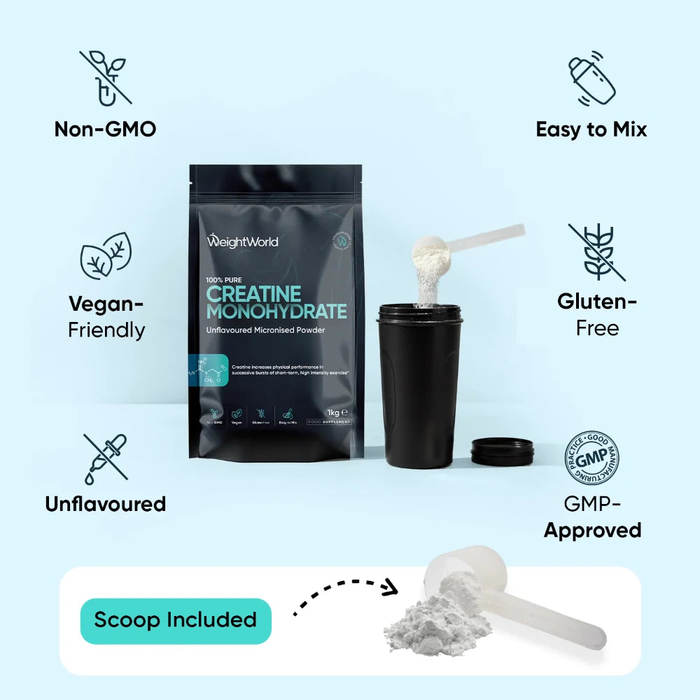 WeightWorld Creatine Monohydrate Micronised Unflavoured Powder - 1kg Powder