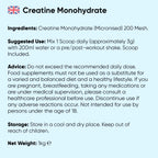 WeightWorld Creatine Monohydrate Micronised Unflavoured Powder - 1kg Powder