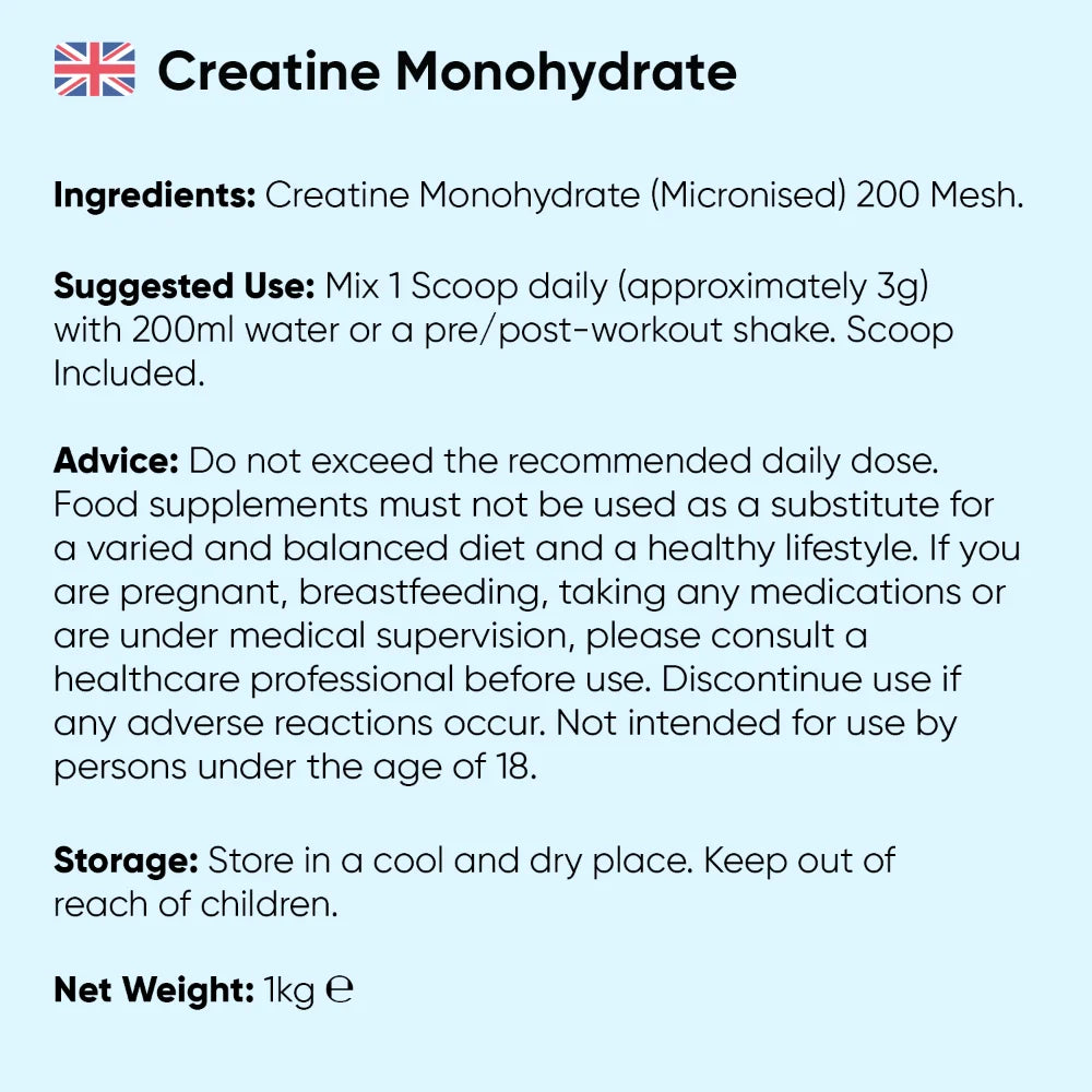 WeightWorld Creatine Monohydrate Micronised Unflavoured Powder - 1kg Powder